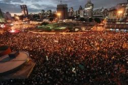 One of the mass rallies in Sao Paulo, Brazil, during June 2013.